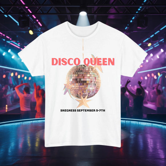 Discos Queen - Adult Weekender Front and Back Personalised Unisex Heavy T-Shirt 70s - Adult Weekender