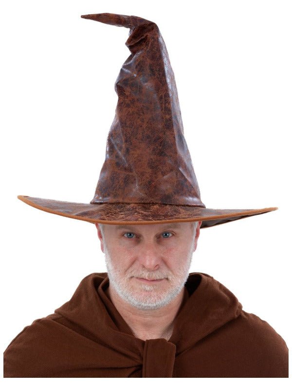 Distressed Mock Leather Wizard Hat - Adult Weekender
