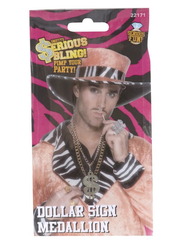 Dollar Sign Medallion, Large, Gold - Adult Weekender