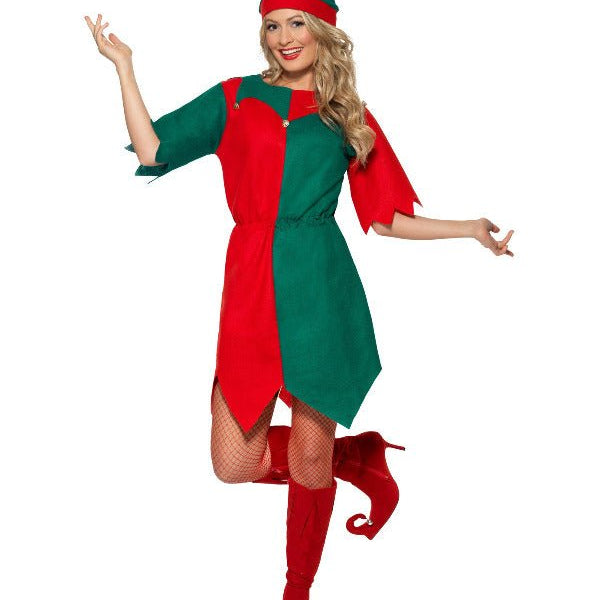 Elf Costume, Red & Green - Adult Weekender
