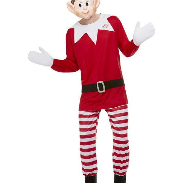 Elves Behavin' Badly Mens Elf Costume, Red & White - Adult Weekender