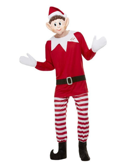 Elves Behavin' Badly Mens Elf Costume, Red & White - Adult Weekender