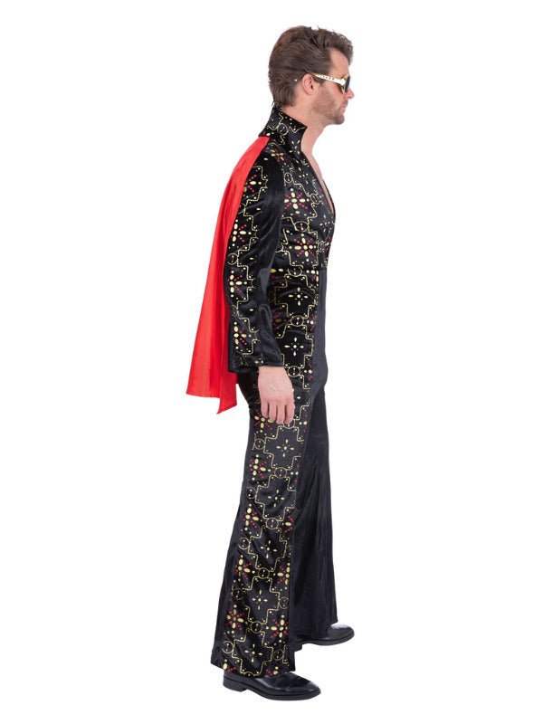 Elvis Black Rhinestone Costume - Adult Weekender