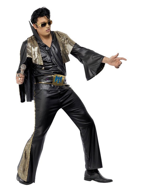 Elvis Costume, Black &amp; Gold - Adult Weekender