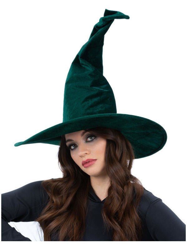 Emerald Green Velour Witch Hat - Adult Weekender