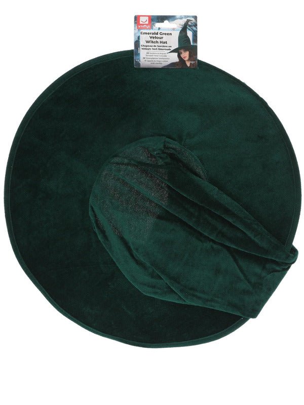 Emerald Green Velour Witch Hat - Adult Weekender