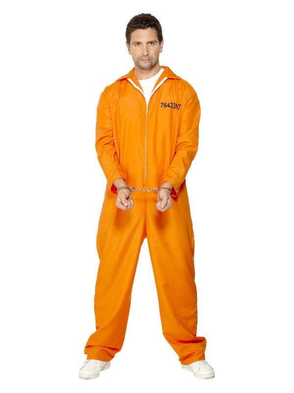 Escaped Prisoner Costume, Orange - Adult Weekender