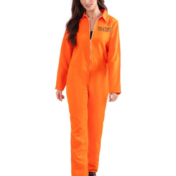 Escaped Prisoner Costume, Orange - Adult Weekender