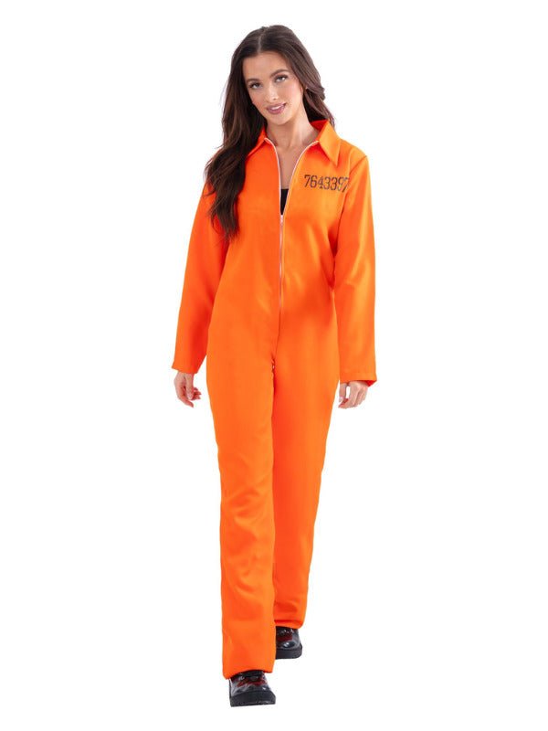 Escaped Prisoner Costume, Orange - Adult Weekender