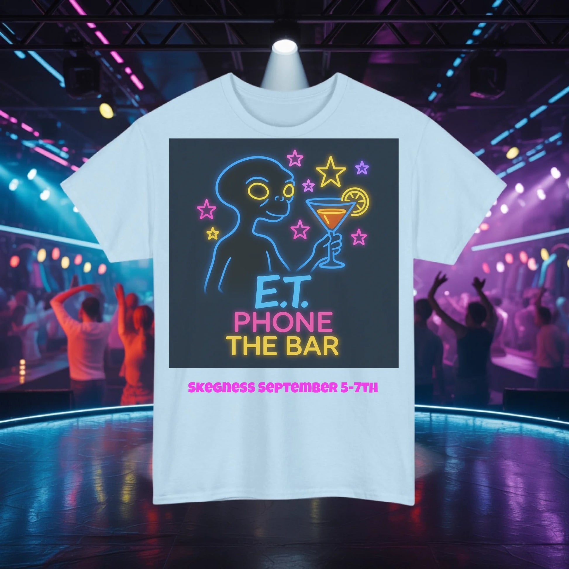 ET Phone the Bar - Adult Weekender Front and Back Personalised Unisex Heavy T-Shirt 80s - Adult Weekender