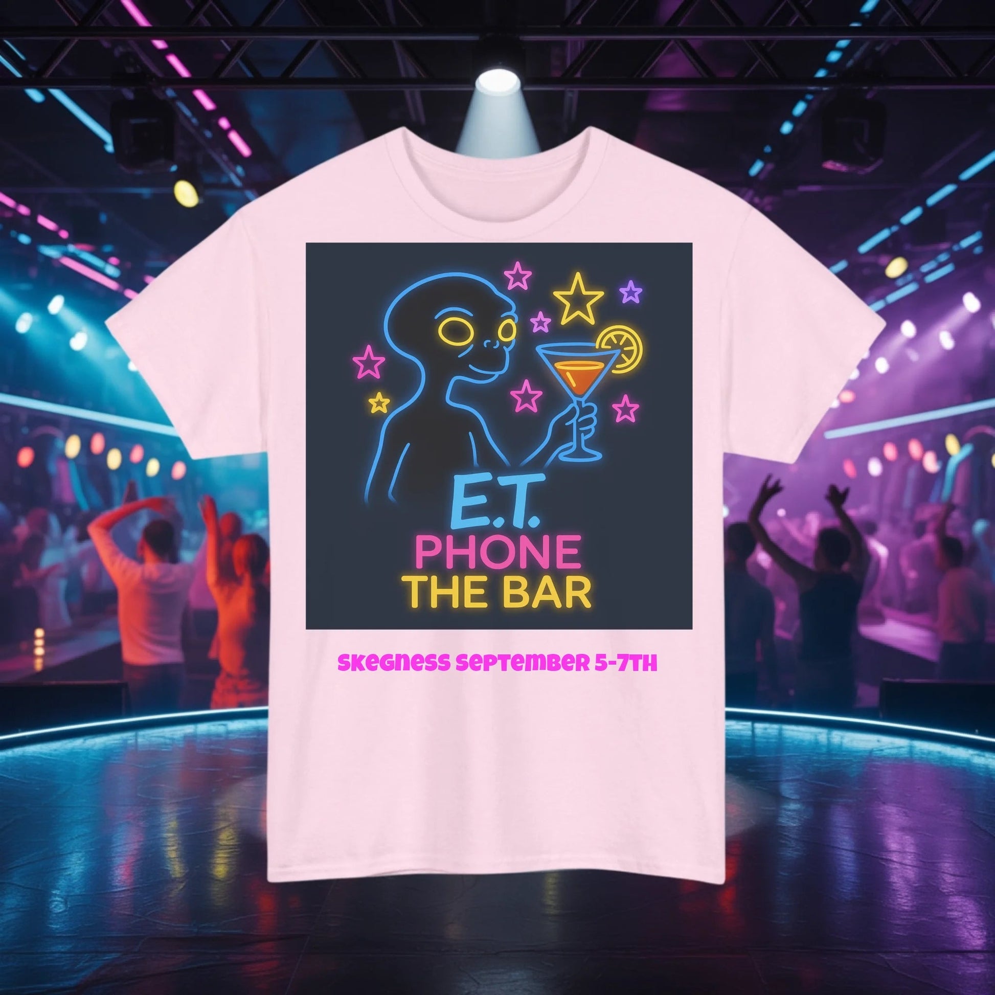 ET Phone the Bar - Adult Weekender Front and Back Personalised Unisex Heavy T-Shirt 80s - Adult Weekender