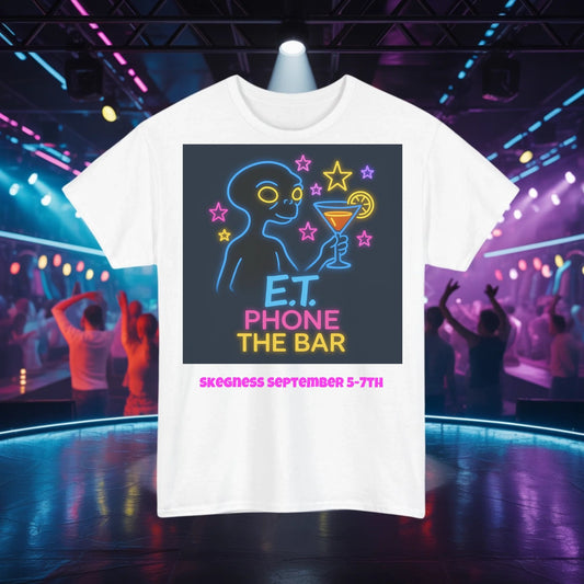 ET Phone the Bar - Adult Weekender Front and Back Personalised Unisex Heavy T-Shirt 80s - Adult Weekender