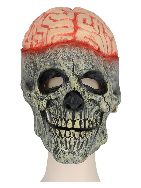 Exposed Brain Skull Latex Mask, with Moving Mouth - Adult Weekender