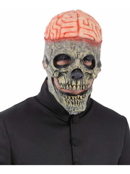 Exposed Brain Skull Latex Mask, with Moving Mouth - Adult Weekender