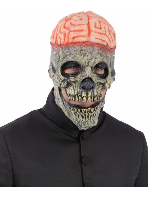Exposed Brain Skull Latex Mask, with Moving Mouth - Adult Weekender