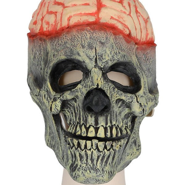 Exposed Brain Skull Latex Mask, with Moving Mouth - Adult Weekender