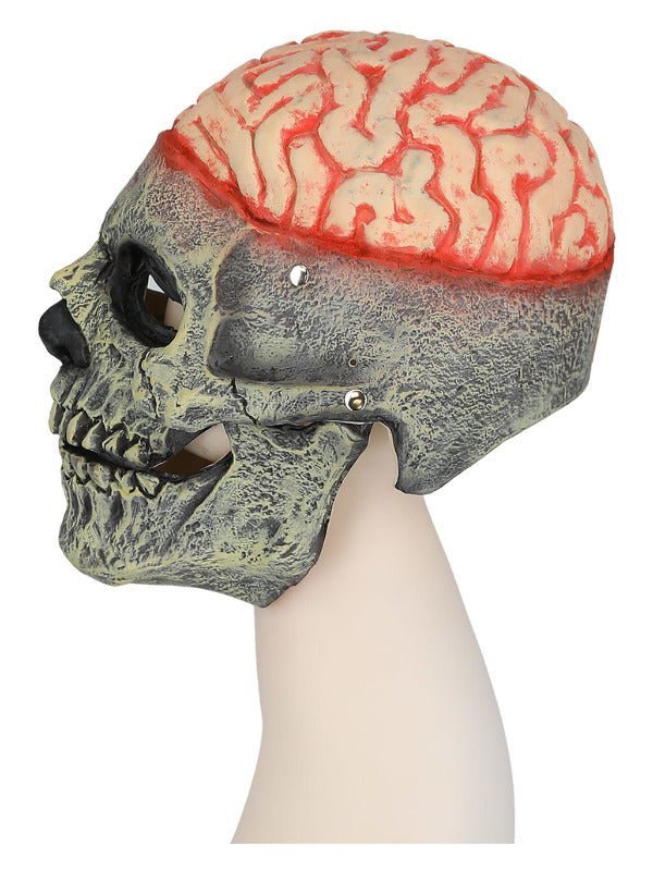 Exposed Brain Skull Latex Mask, with Moving Mouth - Adult Weekender
