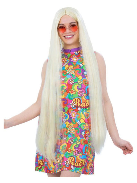 Extra Long Hippie Wig, Blonde - Adult Weekender