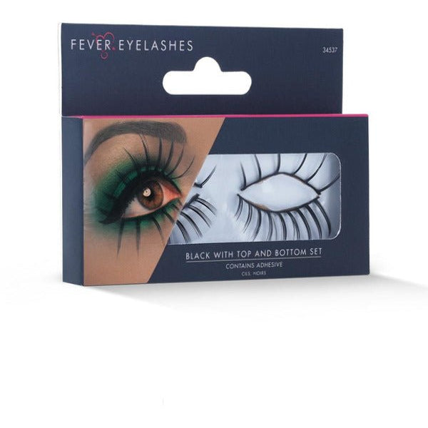 Eyelashes, Top and Bottom Set, Long, Black - Adult Weekender