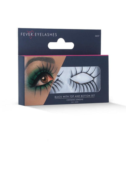 Eyelashes, Top and Bottom Set, Long, Black - Adult Weekender