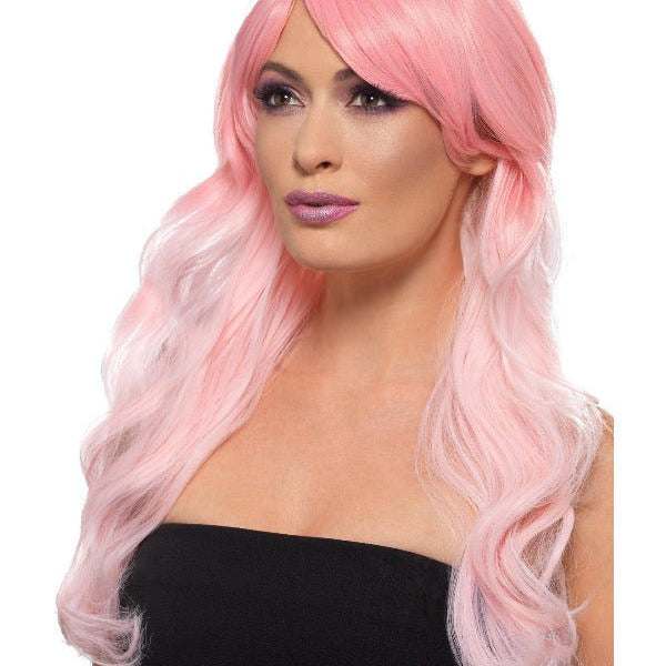 Fashion Ombre Wig, Wavy, Long, Pink - Adult Weekender