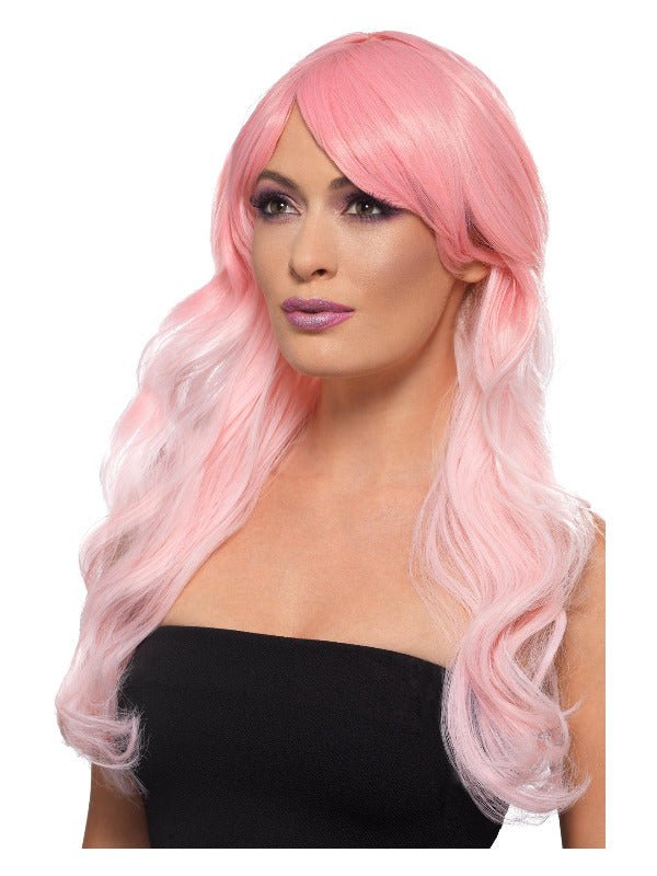 Fashion Ombre Wig, Wavy, Long, Pink - Adult Weekender