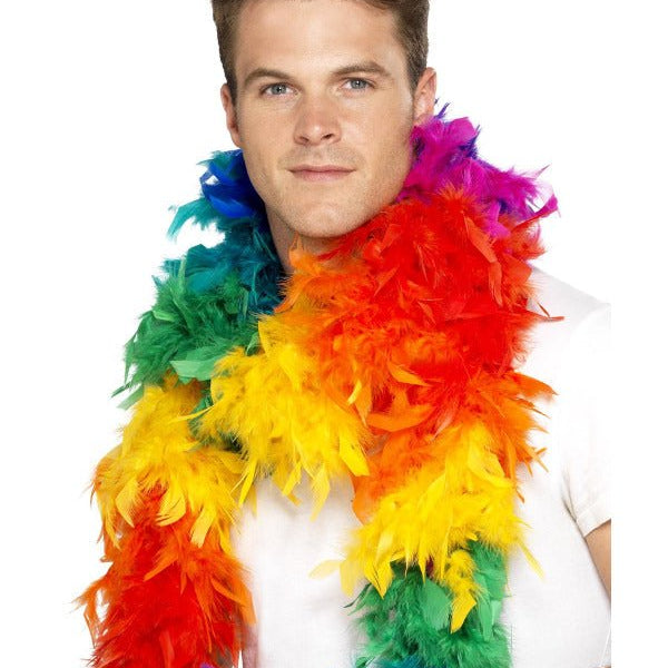 Feather Boa, 80g, Rainbow - Adult Weekender
