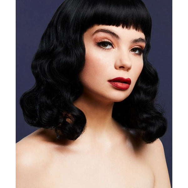 Fever Bettie Wig with Short Fringe, Black - Adult Weekender