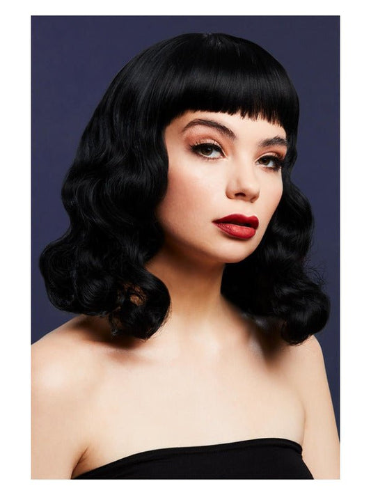 Fever Bettie Wig with Short Fringe, Black - Adult Weekender