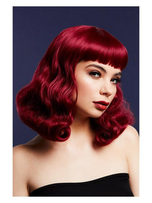 Fever Bettie Wig with Short Fringe, Plum - Adult Weekender
