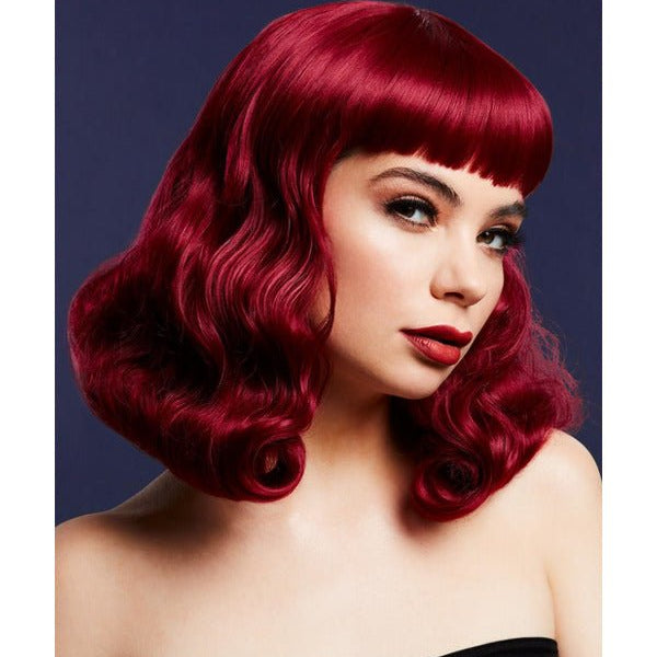 Fever Bettie Wig with Short Fringe, Plum - Adult Weekender