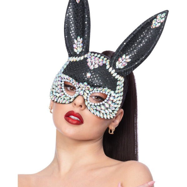 Fever Black Jewel Sequin Rabbit Mask - Adult Weekender
