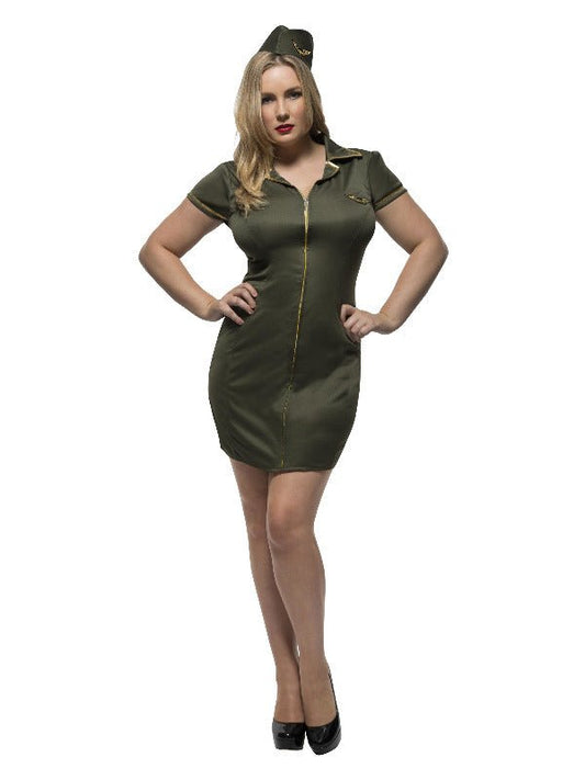 Fever Curves Army Costume, Khaki - Adult Weekender