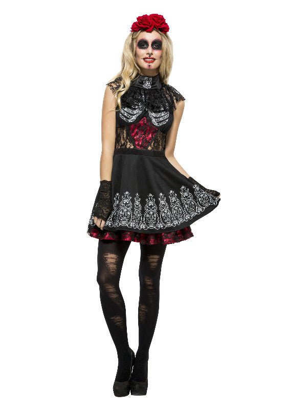 Fever Day of the Dead Costume, Black - Adult Weekender