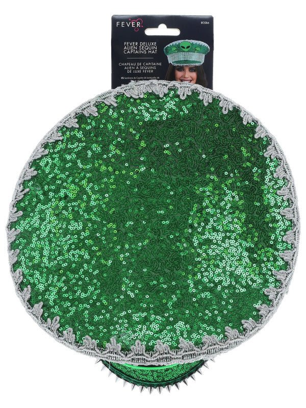 Fever Deluxe Alien Sequin Captains Hat - Adult Weekender