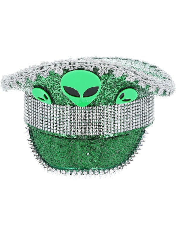 Fever Deluxe Alien Sequin Captains Hat - Adult Weekender