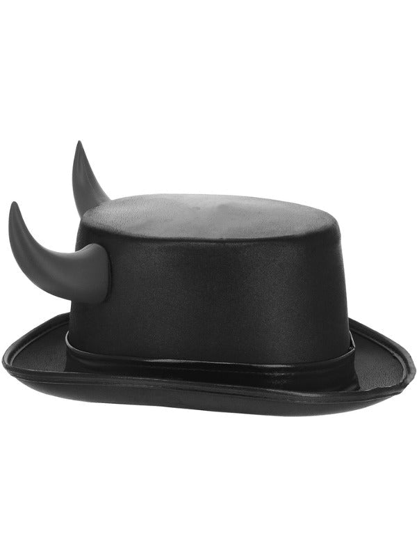Fever Deluxe Black Devil Metallic Top Hat - Adult Weekender