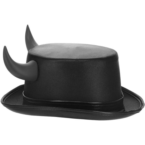 Fever Deluxe Black Devil Metallic Top Hat - Adult Weekender