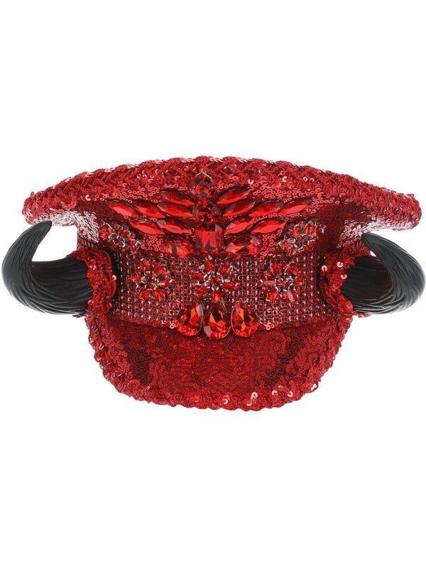 Fever Deluxe Devil Sequin Captains Hat - Adult Weekender