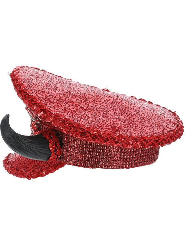 Fever Deluxe Devil Sequin Captains Hat - Adult Weekender
