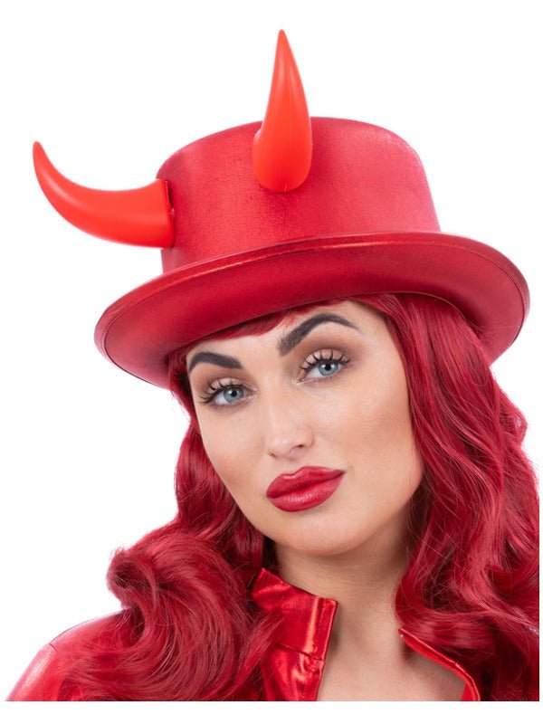 Fever Deluxe Red Devil Metallic Top Hat - Adult Weekender