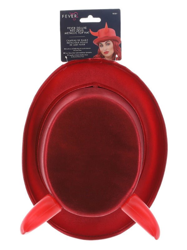 Fever Deluxe Red Devil Metallic Top Hat - Adult Weekender