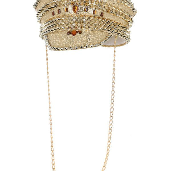 Fever Deluxe Sequin Studded Captains Hat, Gold - Adult Weekender