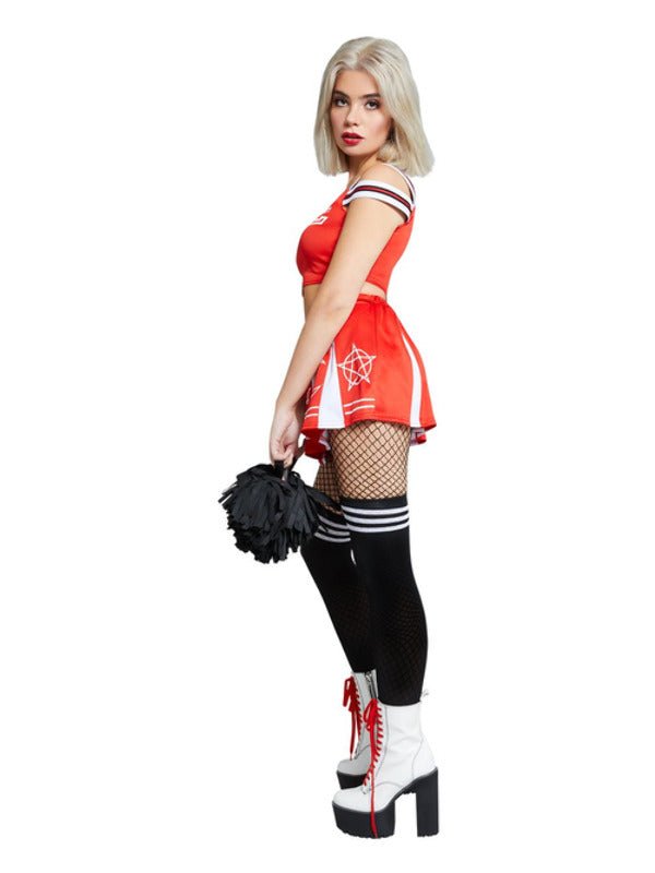 Fever Devil Cheerleader Costume, Red &amp; White - Adult Weekender