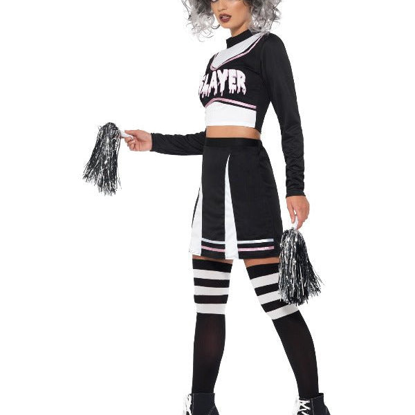 Fever Gothic Cheerleader Costume, Black - Adult Weekender