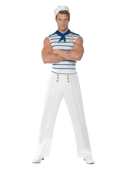 Fever Male French Sailor Costume, White - Adult Weekender