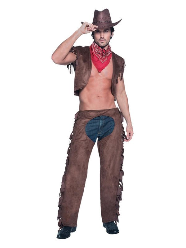 Fever Male Ride Em High Cowboy Costume, Brown - Adult Weekender