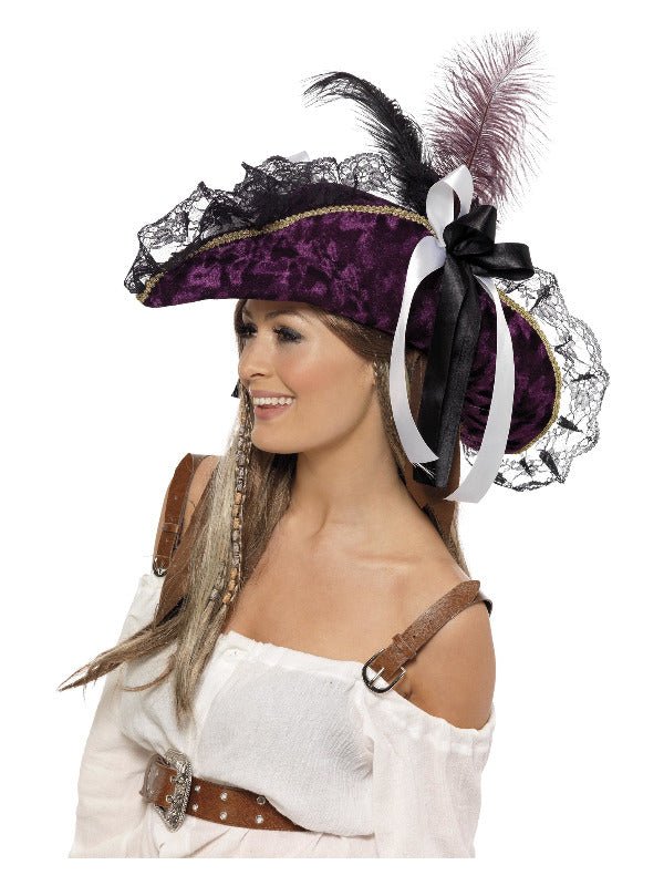 Fever Marauding Pirate Hat, Purple - Adult Weekender
