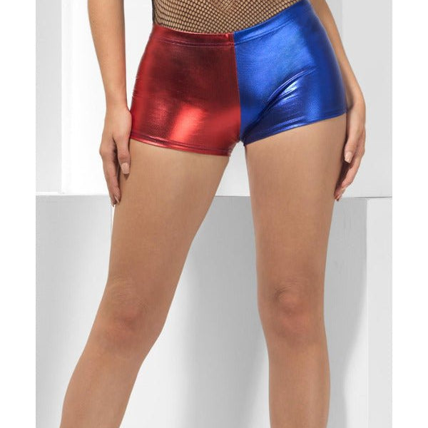Fever Miss Jester Whiplash Shorts, Red & Blue - Adult Weekender