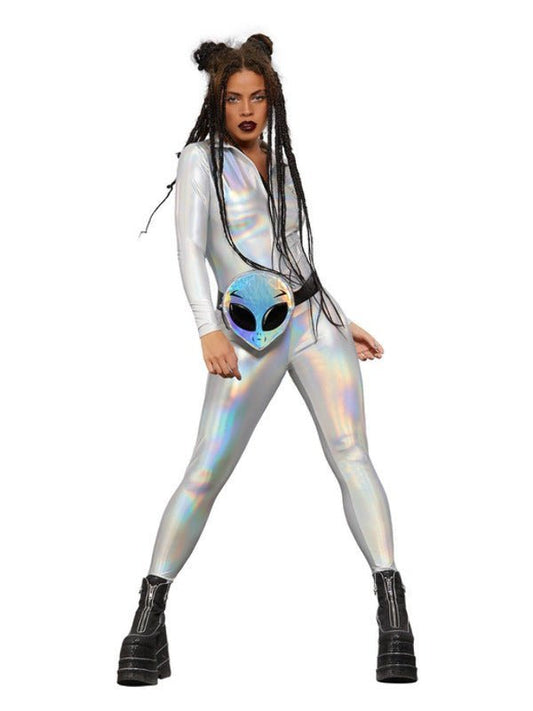 Fever Miss Whiplash Mirror Holographic Costume - Adult Weekender